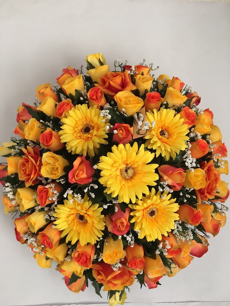 rose gerbera gypsophile feuillage