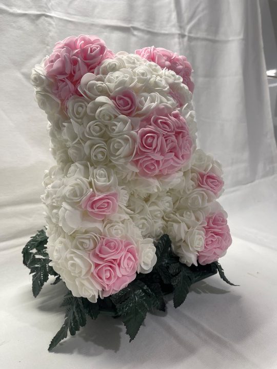 ourson en fleur artificielle pour tombe d'enfant